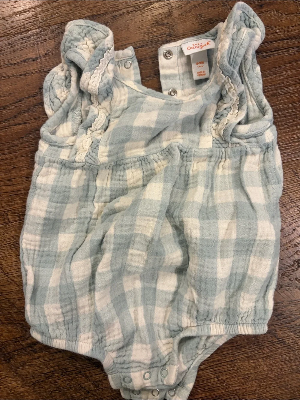 Set of two baby girl bubble rompers - size 6-9 M